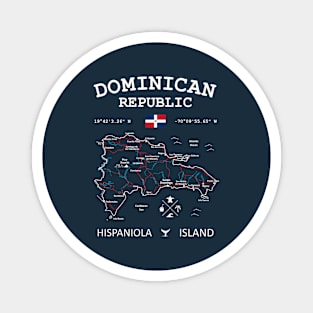 Dominican Republic Map Flag Santo Domingo Capital Magnet